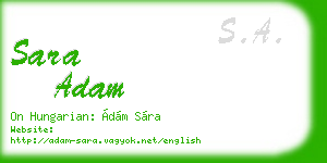 sara adam business card